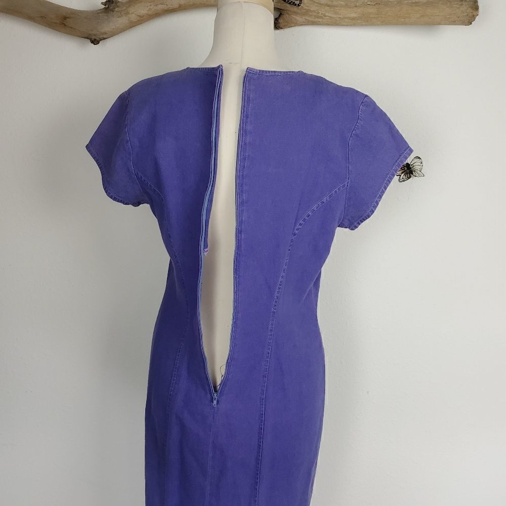 Vintage California gold rush purple denim dress - Picture 7 of 8